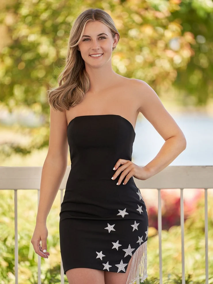 Strapless Satin Homecoming Dress